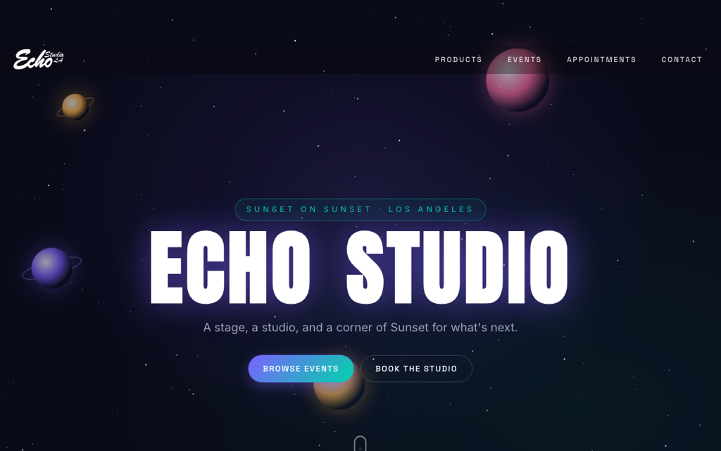 Live preview of the Echo Studios LA website